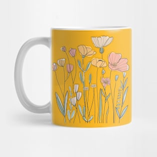 Hand drawn assortment of colorful wildflowers Mug